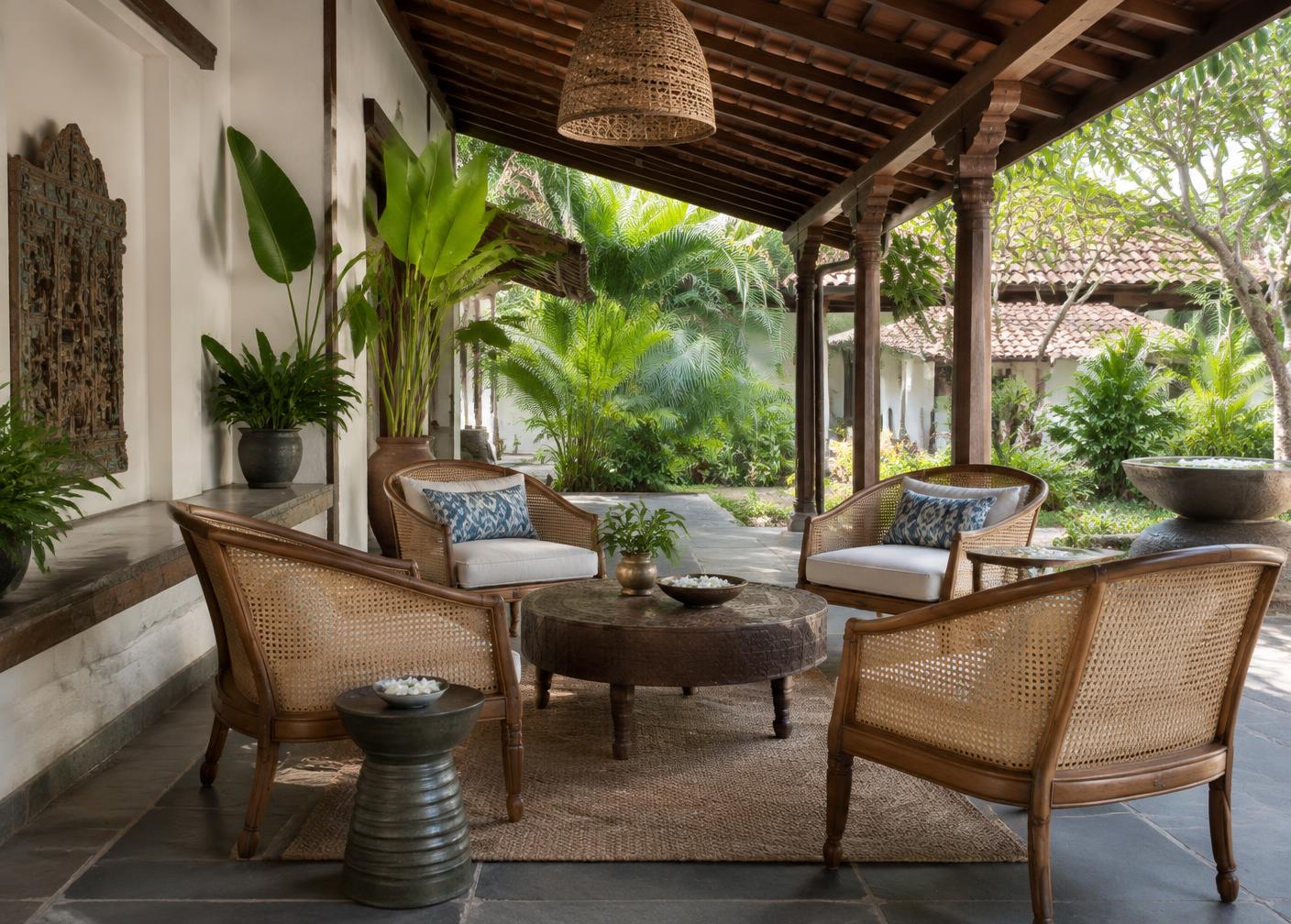 Garden courtyard seating